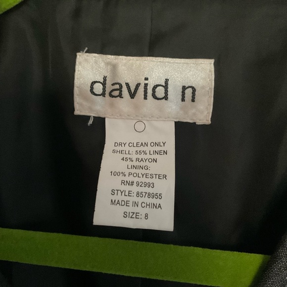 David N Silver Grey Linen Blend Blazer Jacket - Picture 2 of 5